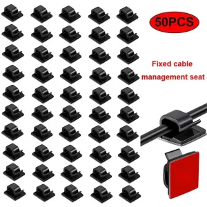 קליפסים לרכב 50 יח׳ - מארגן כבלים דביק