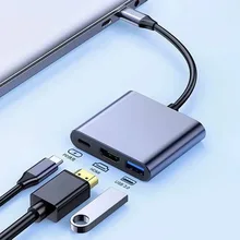 רכזת USB C 3 ב-1, ממיר HDMI, USB 3.0 למקבוק