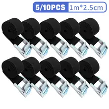 רצועות קשירה למטען - 5,10 יח׳ - לאופנוע, רכב ואופניים