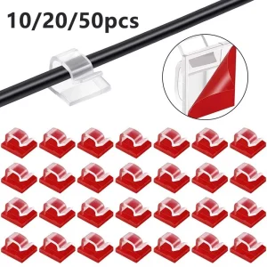 10,20,50 יח׳ קליפסים לכבלים דביקים- ניהול כבלים