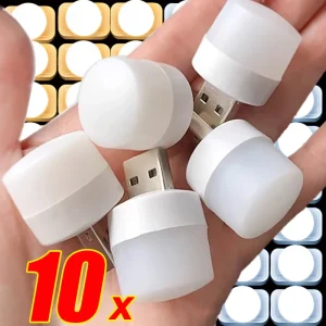 1,10 יח׳ מיני USB לילה - תאורת קריאה לבנה חמה