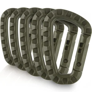 5 יח׳ מחזיק מפתחות טקטי- קריבינר פלסטיק לציוד טיולים