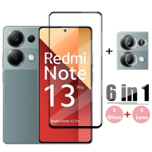 6 ב-1, מגן מסך מזכוכית Redmi Note 13 Pro - כיסוי מלא