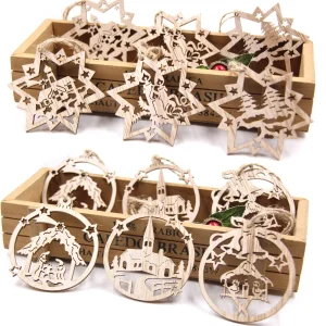 9 תליוני עץ לחג המולד- קישוטים לתלייה DIY