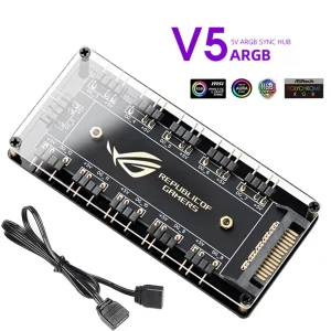 Hub מאווררים ARGB 5V 3PIN למחשב- ASUS AURA SYNC