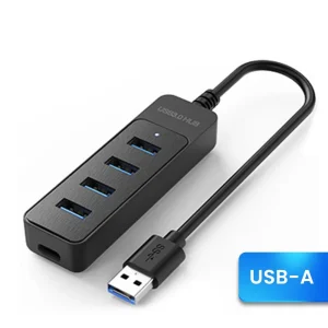 USB 3.0 מפצל USB 4 פורטים - מתאם חשמל מובנה