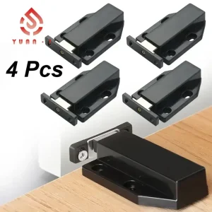 YUANJ - 4 יח' תפס מגנטי לדלת ארון - פלסטיק