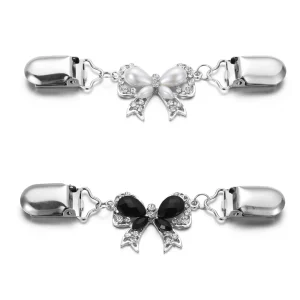 אבזמי סוודר רטרו - קליפסים מעוצבים פרחוניים