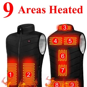 אפוד מחומם חשמלי - 9 אזורי חימום - גברים נשים