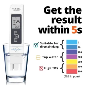 בודק איכות מים דיגיטלי - TDS EC PPM - טמפ'