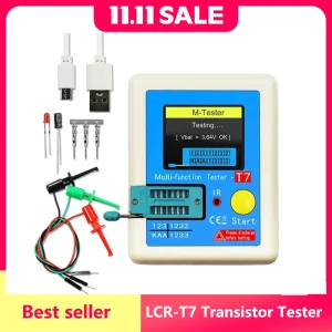 בודק טרנזיסטורים LCR-T7 - צג צבעוני לדיודות, נגדים