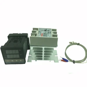 בקר טמפרטורה דיגיטלי REX-C100 עם ממסר SSR וחיישן