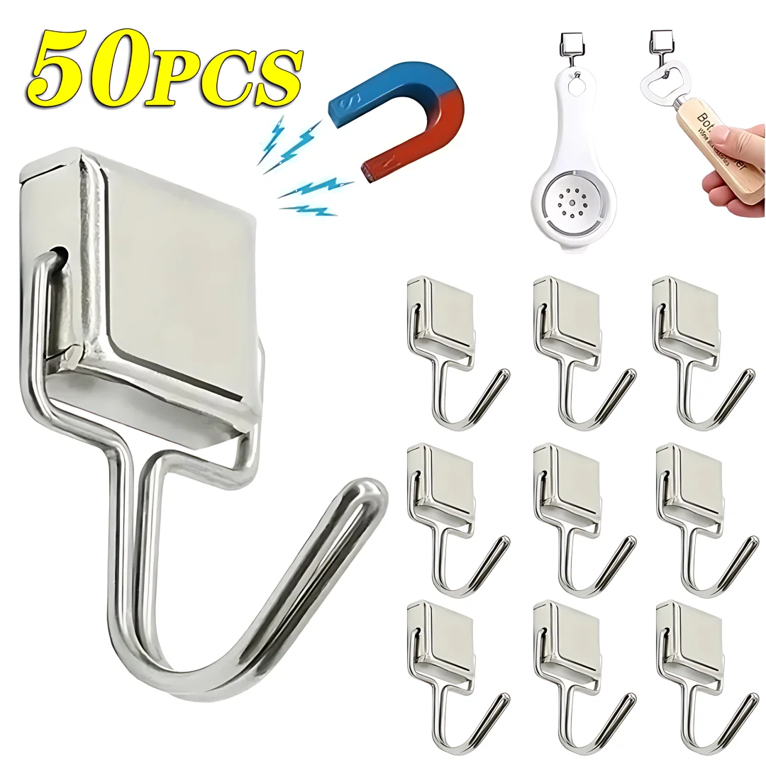 ווים מגנטיים חזקים 50 יח' - אחסון לבית ולמטבח