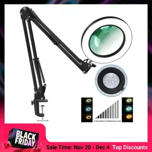 זכוכית מגדלת 72LED USB לתיקון,קוסמטיקה - 8X,10X