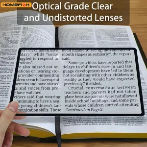 זכוכית מגדלת דף גדול לקריאה - ספרים ומסמכים