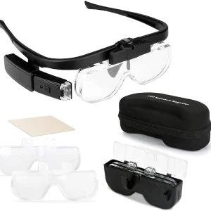 זכוכית מגדלת נטענת עם LED - לקריאה ותיקונים