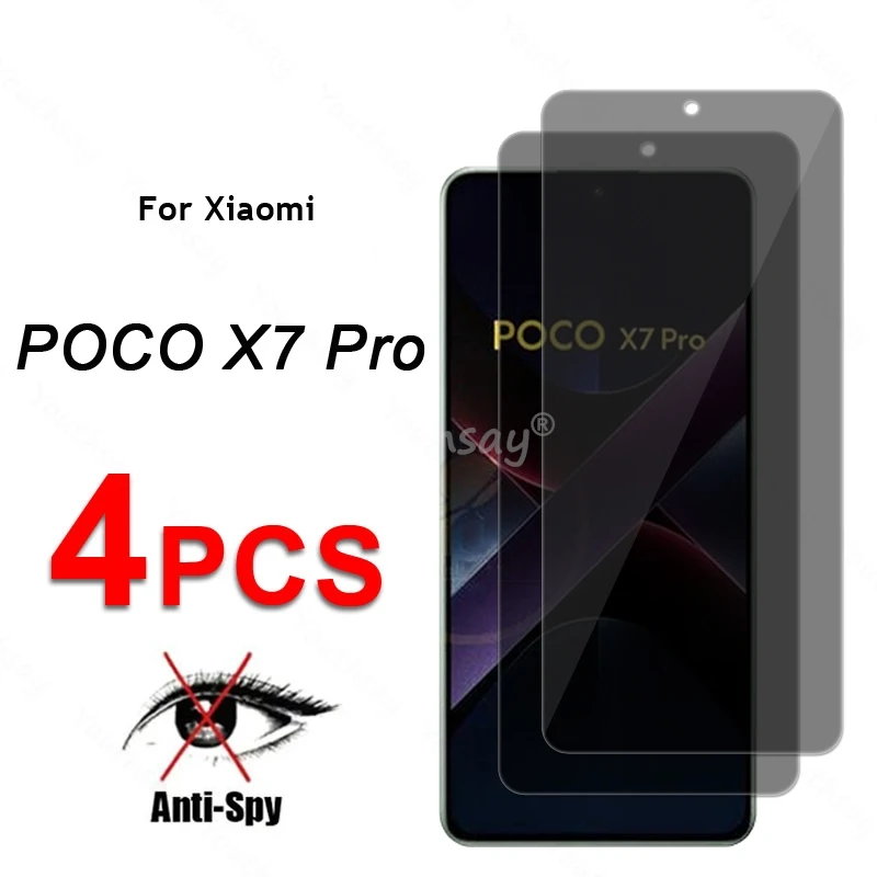 זכוכית מגן מסך Poco X7 Pro- פרטיות ואנטי-ריגול