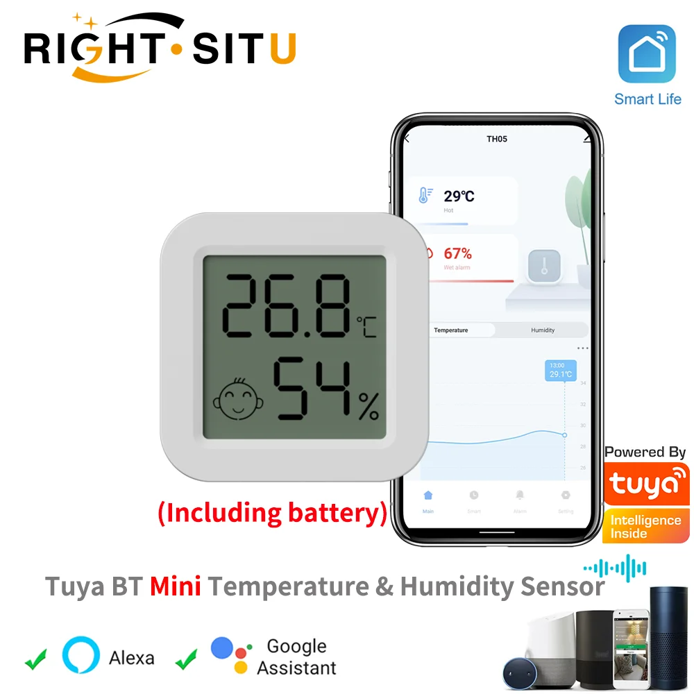 חיישן טמפרטורה ולחות חכם Tuya Bluetooth- צג LCD קטן