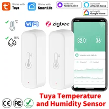 חיישן טמפרטורה ולחות חכם Tuya WiFi Zigbee