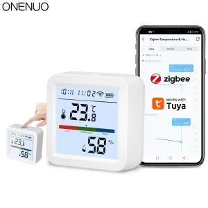 חיישן טמפרטורה ולחות חכם Zigbee Tuya - LCD ותאורה