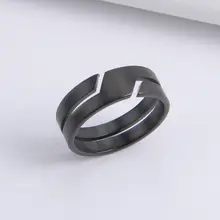 טבעת Skyrim נירוסטה לגבר אישה שחור מינימליסטי