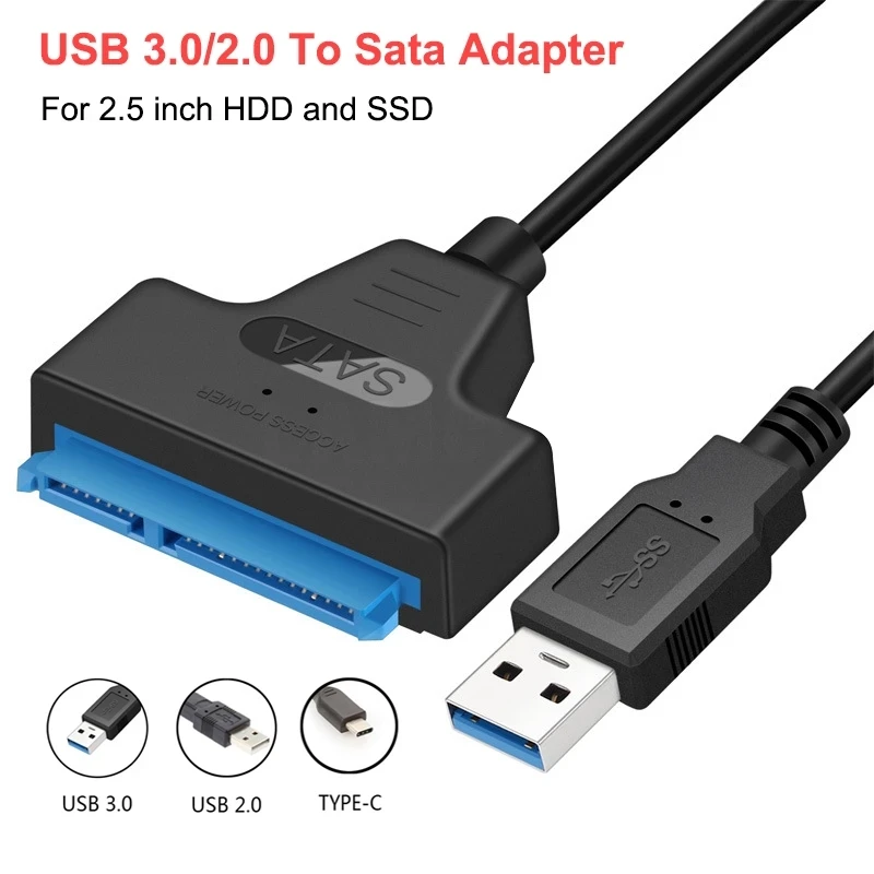 כבל SATA ל-USB 3.0, מתאם לכונן קשיח חיצוני 2.5 אינץ'