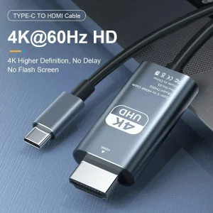 כבל Type-C ל-HDMI 4K 60Hz - 2 מטר - הקרנת מסך