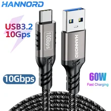 כבל USB-C מהיר Hannord - טעינה והעברת נתונים