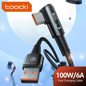 כבל טעינה USB C 90 מעלות Toocki - טעינה מהירה