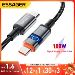 כבל טעינה USB-C Essager - טעינה מהירה 100W ל-Huawei