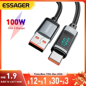 כבל טעינה מהיר Essager 7A USB-C 100W ל Realme
