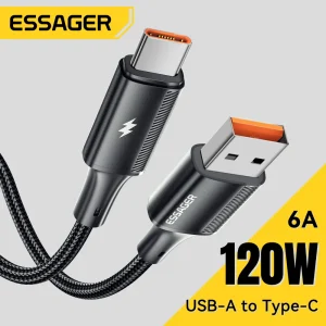 כבל טעינה מהיר Type-C Essager 120W - טעינה מהירה