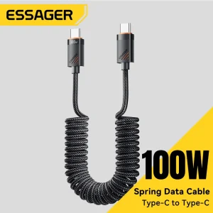 כבל טעינה מהיר Type C Essager לאייפון, סמסונג - 100W