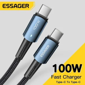 כבל טעינה מהיר Type-C ל-Type-C Essager PD100W