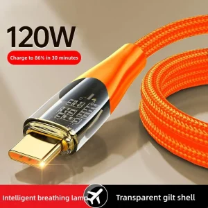 כבל טעינה מהיר USB-C 120W ל-Xiaomi,Samsung,Huawei