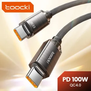 כבל טעינה מהיר USB-C ל-USB-C , Toocki PD100W לאייפון
