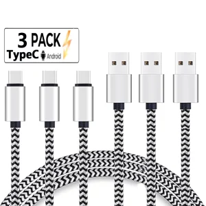 כבל טעינה מהיר USB C - ניילון קלוע לסמסונג ו Huawei