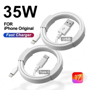 כבל טעינה מהיר לאייפון - 35W USB C - כל הדגמים