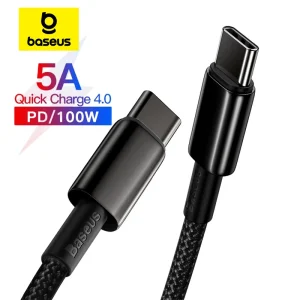 כבל טעינה מהירה אייפון 15 - Baseus 100W USB-C