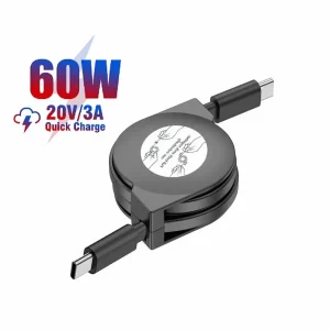 כבל טעינה נשלף USB C 60W למקבוק וטלפונים