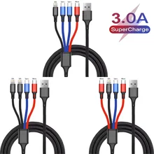 כבל טעינה רב-יציאות USB - לאייפון, אנדרואיד