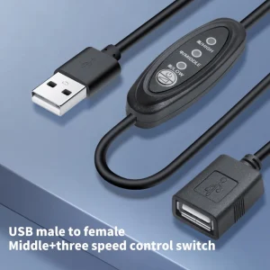 כבל מאריך USB עם שלט - למאוורר,תאורה USB