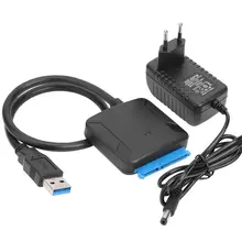 כבל מתאם SATA ל-USB 3.0 SSD,HDD עם שנאי 12V