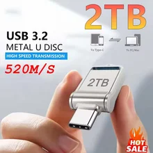 כונן USB 2TB , זיכרון נייד מהיר Type-C למחשב