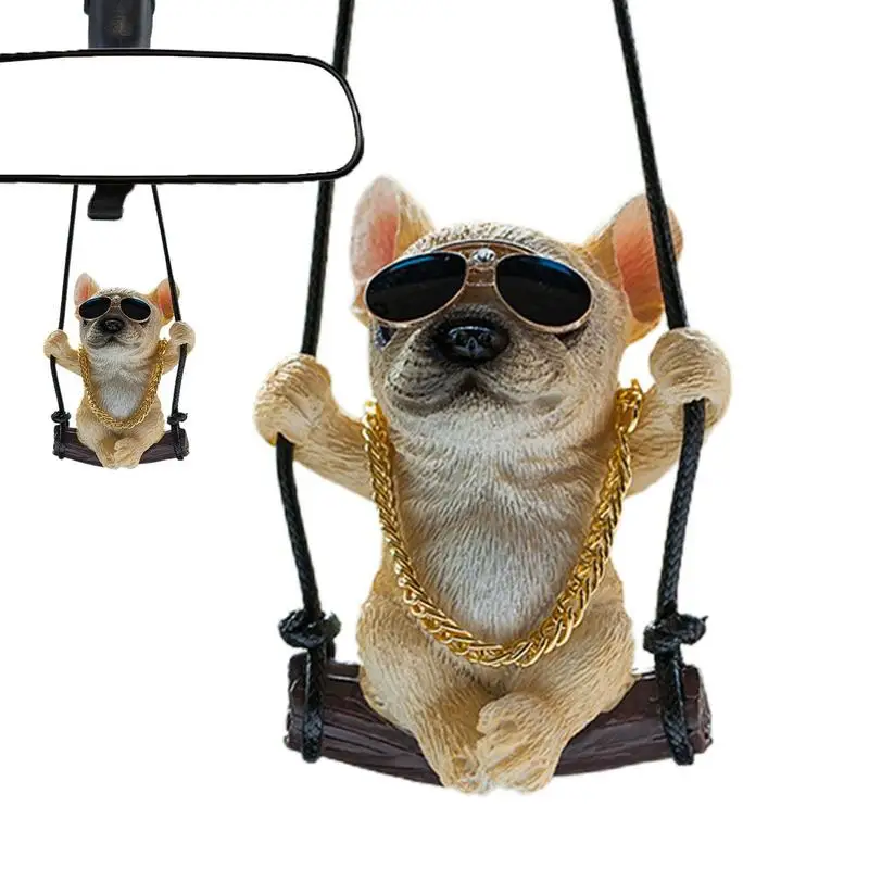 כלב בולדוג - תליון מראה לרכב קישוט חמוד