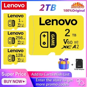 כרטיס זיכרון Lenovo 2TB - מהיר, ל-4K, מתאים לסוויץ'