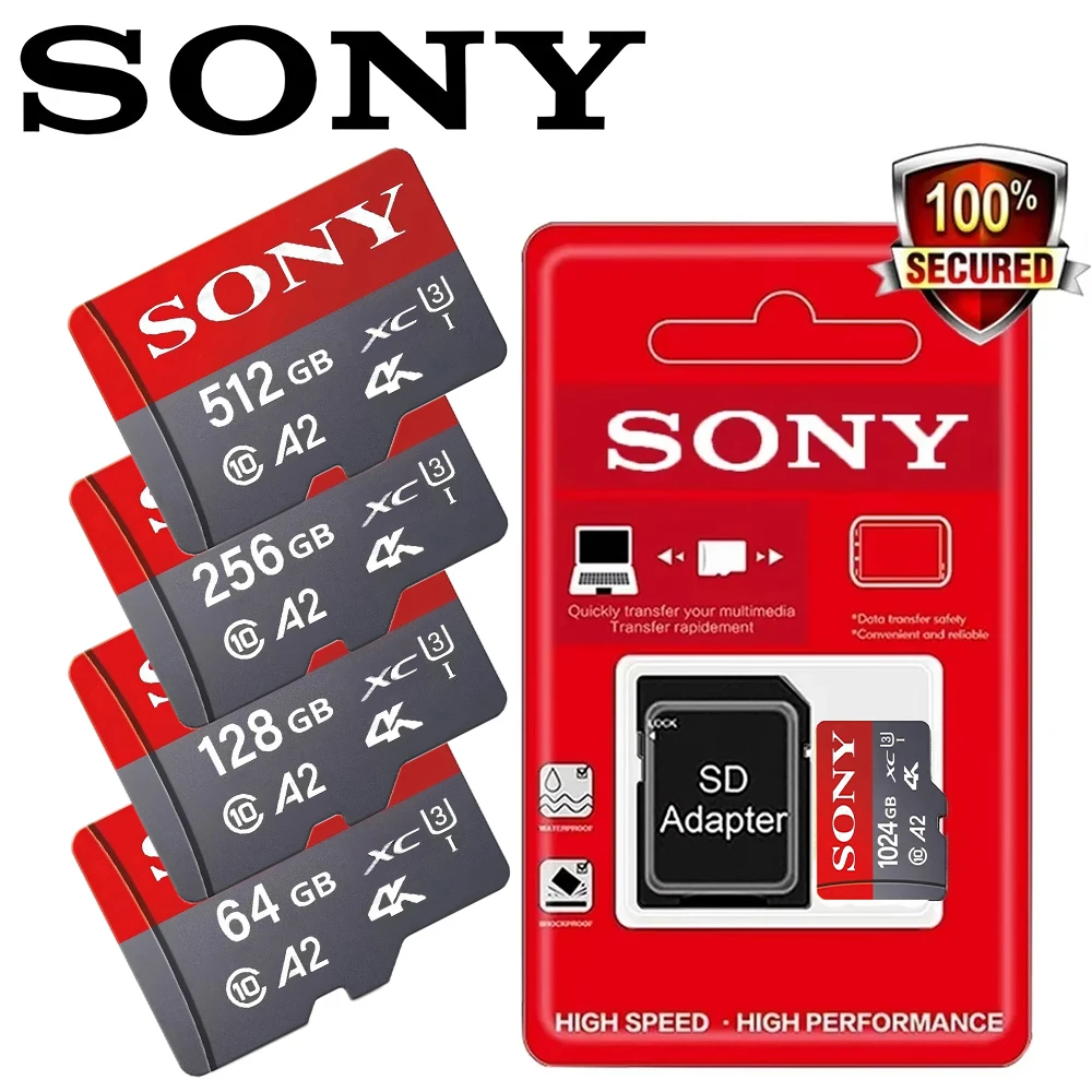 כרטיס זיכרון Sony Micro SD - 1TB,512GB,256GB,128GB - מהירות גבוהה