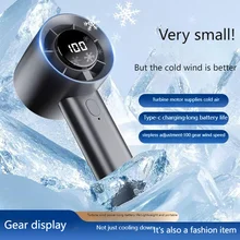 מאוורר נייד מיני - קירור חזק, תצוגת LED ו-USB