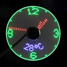 מאוורר נייד עם שעון, RGB וטמפרטורה - USB