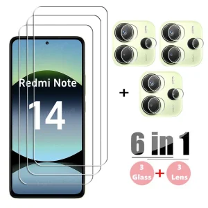 מגן מסך 6 ב-1 לשיאומי רדמי נוט 14 - זכוכית מחוסמת